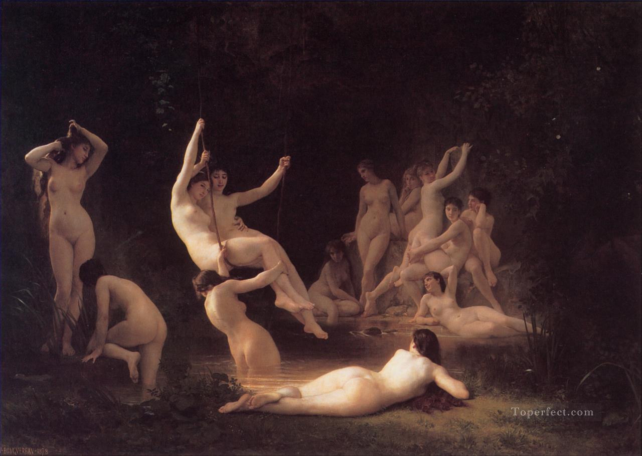 The Nymphaeum William Adolphe Bouguereau nude Oil Paintings